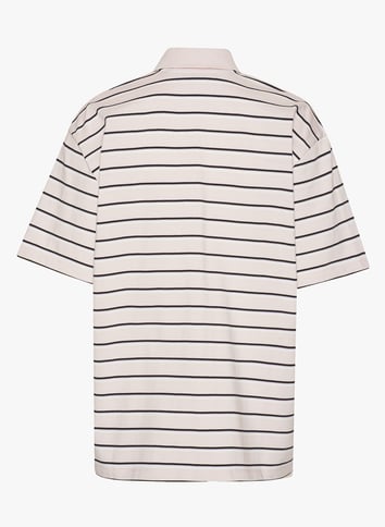Oversized Striped Short Sleeve Polo ROTATE Purple